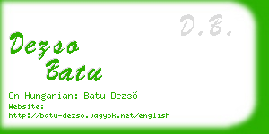 dezso batu business card